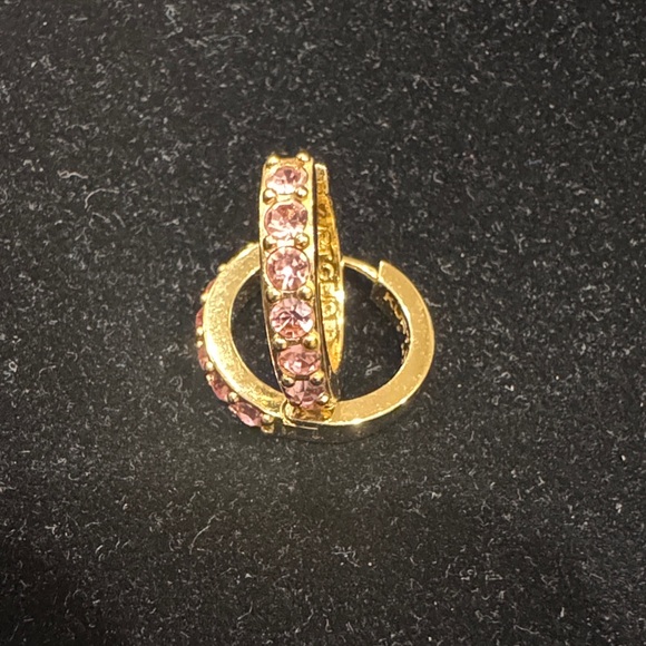 Kurt Geiger Gold Earrings with Pink Accents - Picture 5 of 6